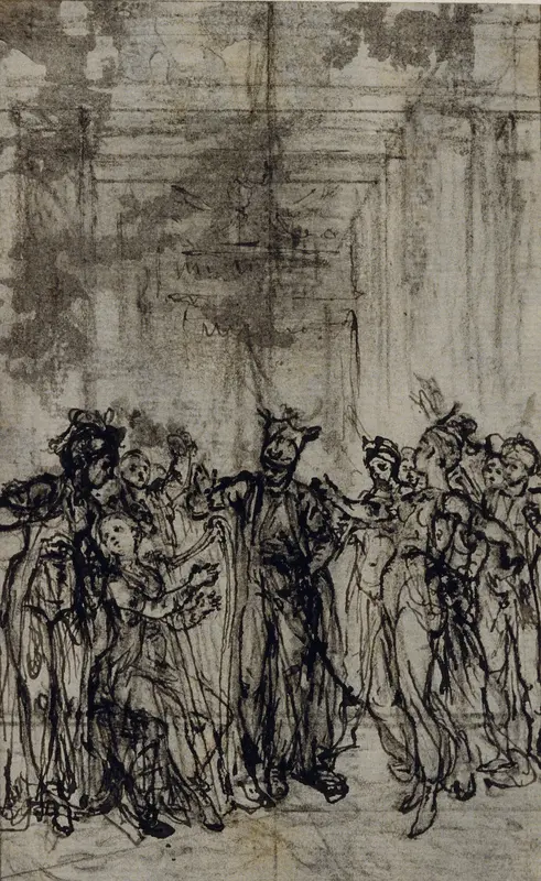 Study for Vignette in Jean François Marmontel's "Contes Moraux" Wall Art by Hubert François Gravelot - High-Resolution Digital Print
