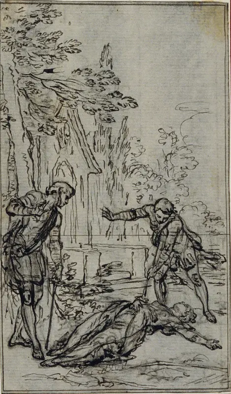 Study for Vignette in Voltaire's "La Pucelle d'Orleans" Wall Art by Hubert François Gravelot - High-Resolution Digital Print