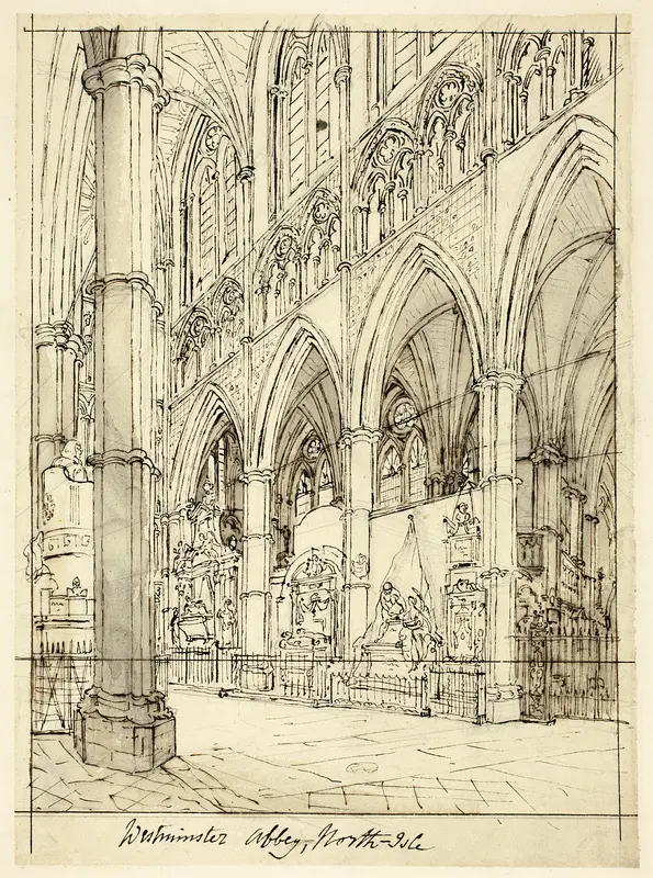 Study for Westminster Abbey, from Microcosm of London Wall Art by Augustus Charles Pugin - High-Resolution Digital Print