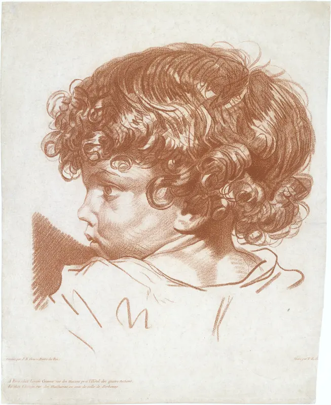 Study, Head of a Boy Wall Art by Therèse Éléonore (Hemery) Lingée - High-Resolution Digital Print