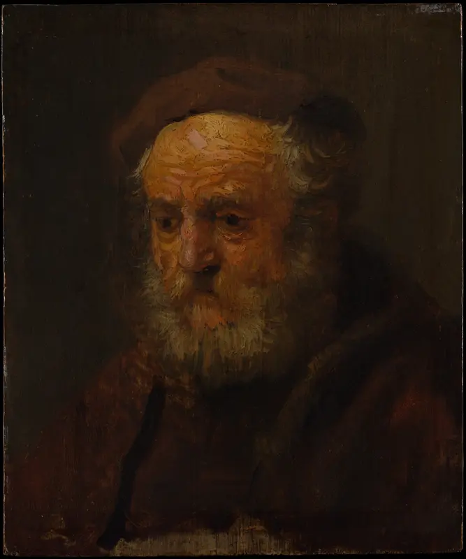 Study Head of an Old Man Wall Art by Rembrandt - High-Resolution Digital Print