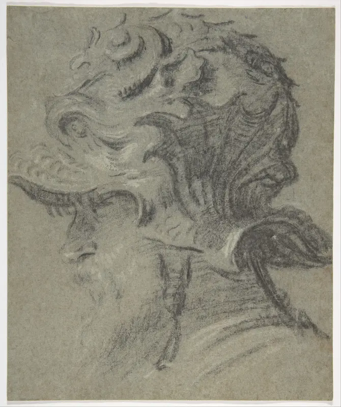 Study of a Bearded Man Wearing the Negroli Helmet of Guidobaldo II della Rovere, Duke of Urbino Wall Art by Unknown - High-Resolution Digital Print