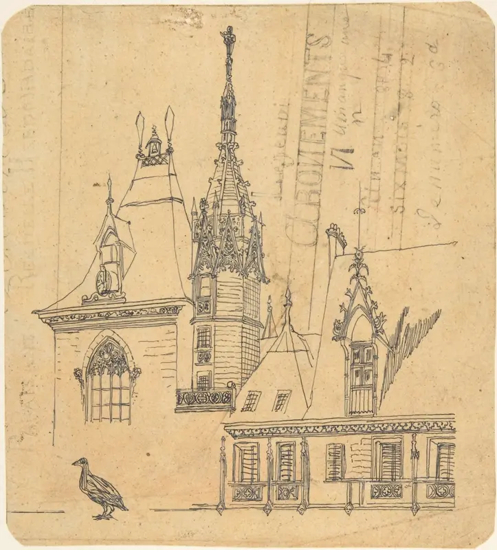 Study of a Château Wall Art by Rodolphe Bresdin - High-Resolution Digital Print