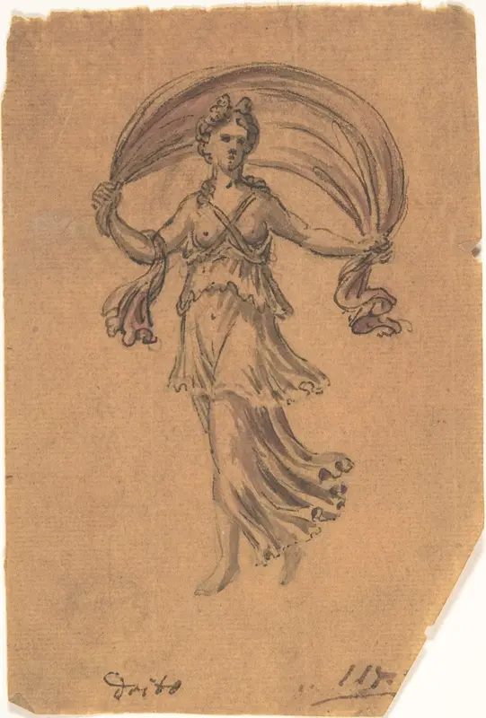 Study of a Classical Female Figure (Night) Wall Art by Anonymous, German, 19th century - High-Resolution Digital Print