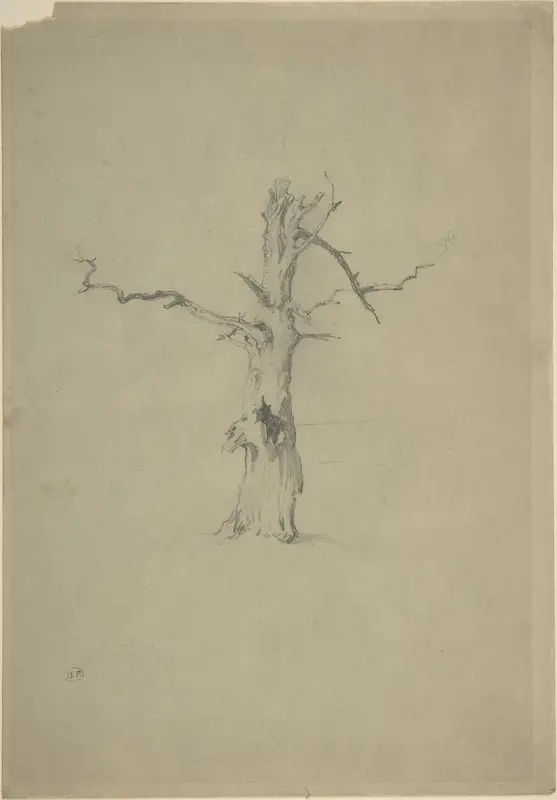 Study of a Dead Tree Wall Art by Myles Birket Foster - High-Resolution Digital Print