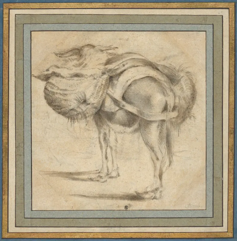 Study of a Donkey Wall Art by Pieter Jacobsz. van Laer - High-Resolution Digital Print