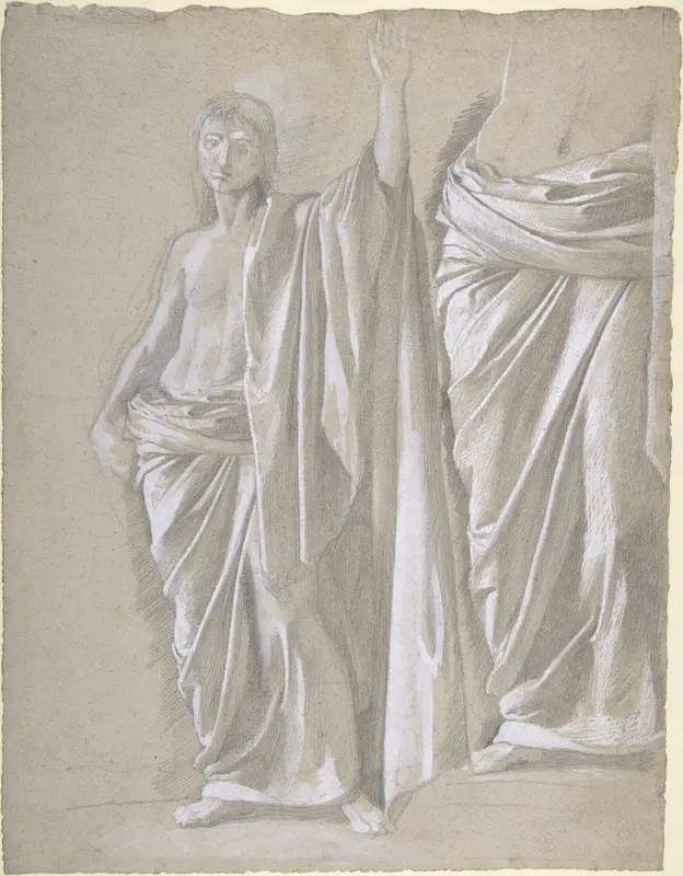 Study of a Draped Figure Wall Art by Edgar Degas - High-Resolution Digital Print