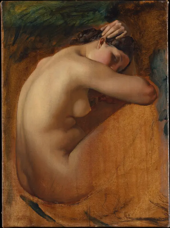 Study of a Female Nude Wall Art by Henri Lehmann - High-Resolution Digital Print