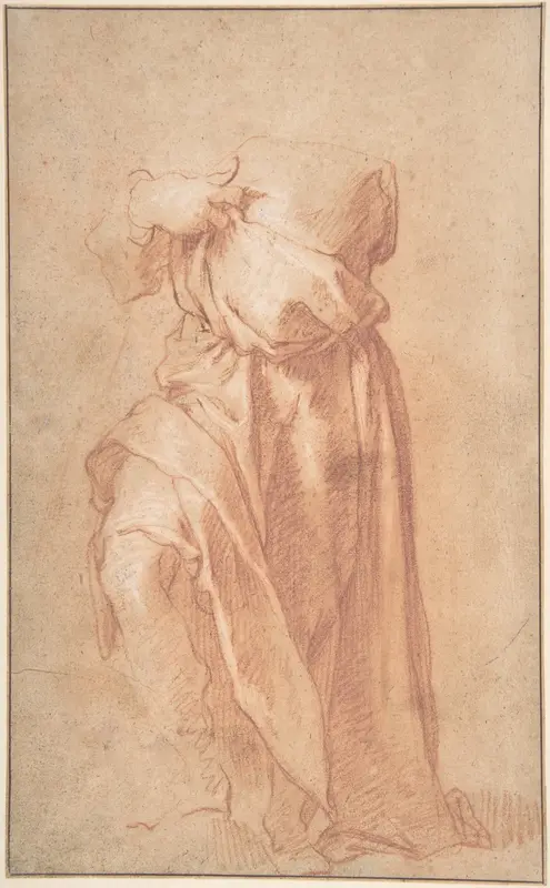 Study of a Headless Draped Figure with Arms Crossed; verso: Figure of a Man in a Voluminous robe, Seen from Behind Wall Art by Abraham Bloemaert - High-Resolution Digital Print