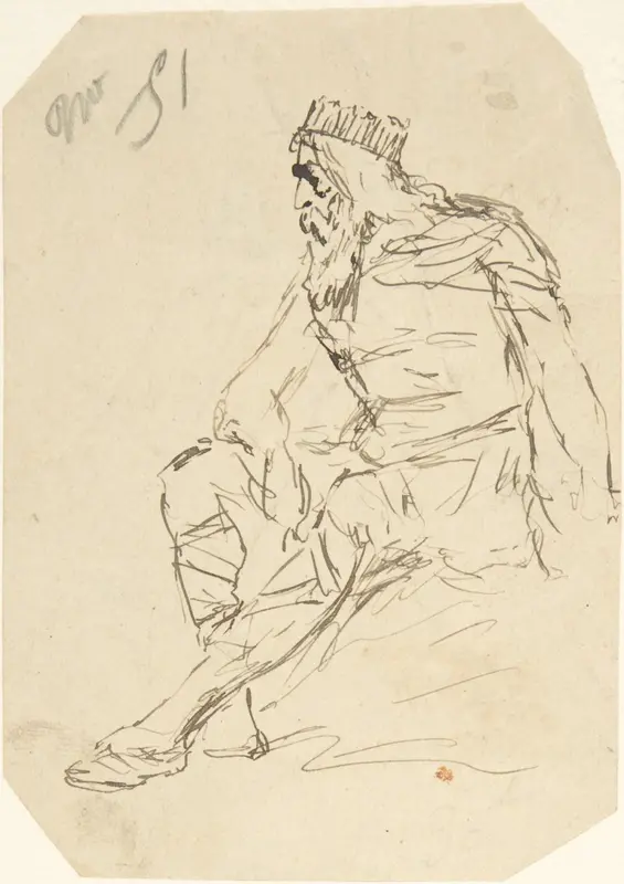Study of a King Wall Art by Rodolphe Bresdin - High-Resolution Digital Print