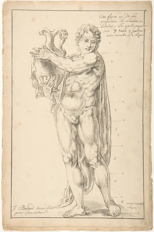 Study of a Male Figure Holding a Vessel (Apollo) Wall Art by François Boitard - High-Resolution Digital Print