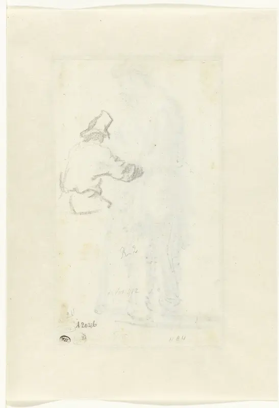 Study of a Man, Seen from Behind Wall Art by Rembrandt van Rijn - High-Resolution Digital Print