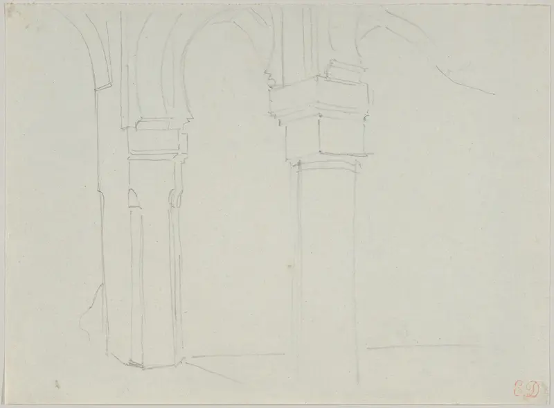 Study of a Moorish Arcade, Spain Wall Art by Eugène Delacroix - High-Resolution Digital Print