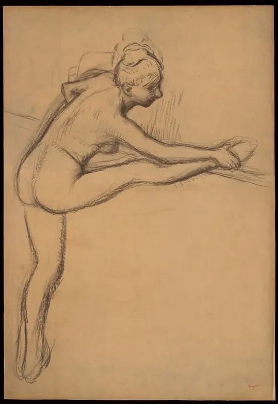 Study of a Nude (Dancer at the Barre) Wall Art by Edgar Degas - High-Resolution Digital Print