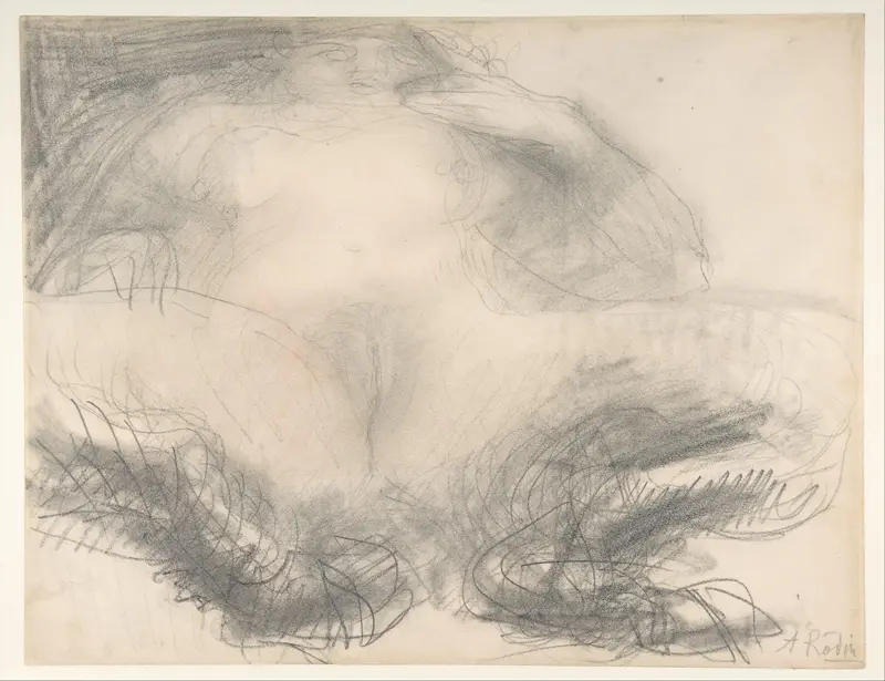 Study of a nude female figure (Satyress) Wall Art by Auguste Rodin - High-Resolution Digital Print