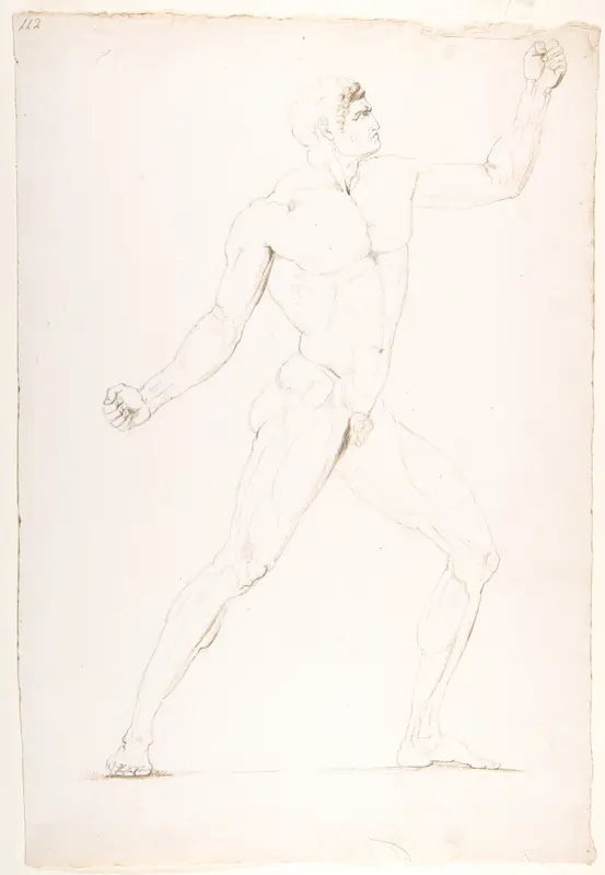 Study of a Nude Man in Profile turned to the Right Wall Art by Antonio Canova - High-Resolution Digital Print