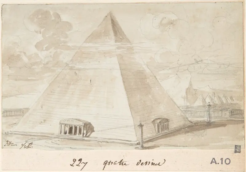 Study of a Pyramid Wall Art by Jacques Louis David - High-Resolution Digital Print