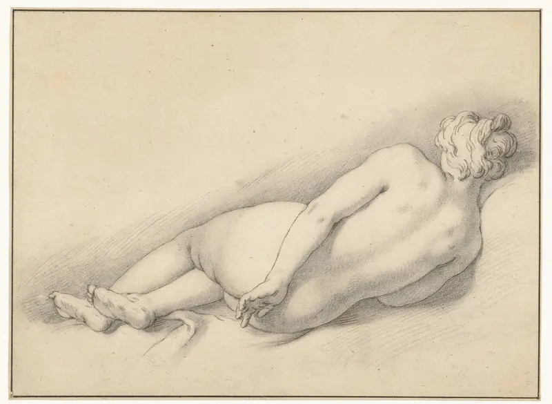 Study of a Reclining Female Nude Wall Art by Abraham Bloemaert - High-Resolution Digital Print