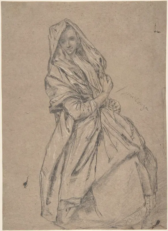 Study of a Seated Woman Wall Art by Pietro Longhi (Pietro Falca) - High-Resolution Digital Print