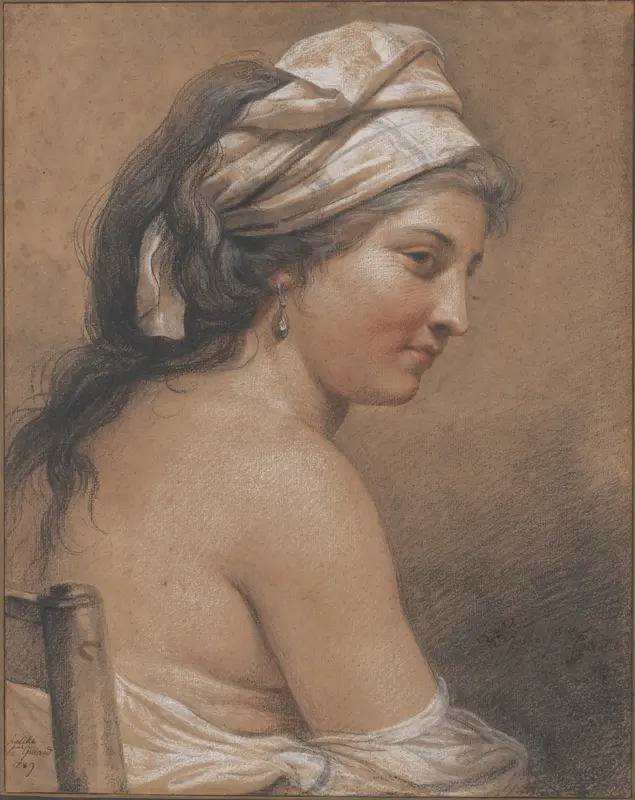 Study of a Seated Woman Seen from Behind (Marie-Gabrielle Capet) Wall Art by Adélaïde Labille-Guiard - High-Resolution Digital Print