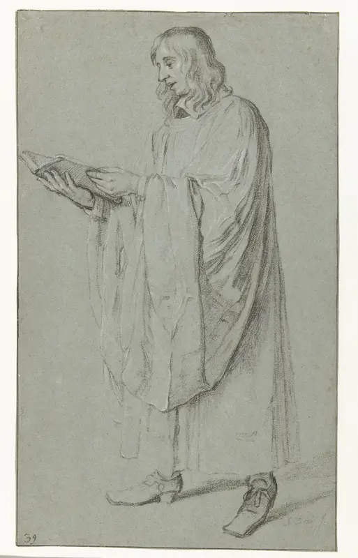 Study of a Standing Cleric, Holding a Book Wall Art by Unknown - High-Resolution Digital Print