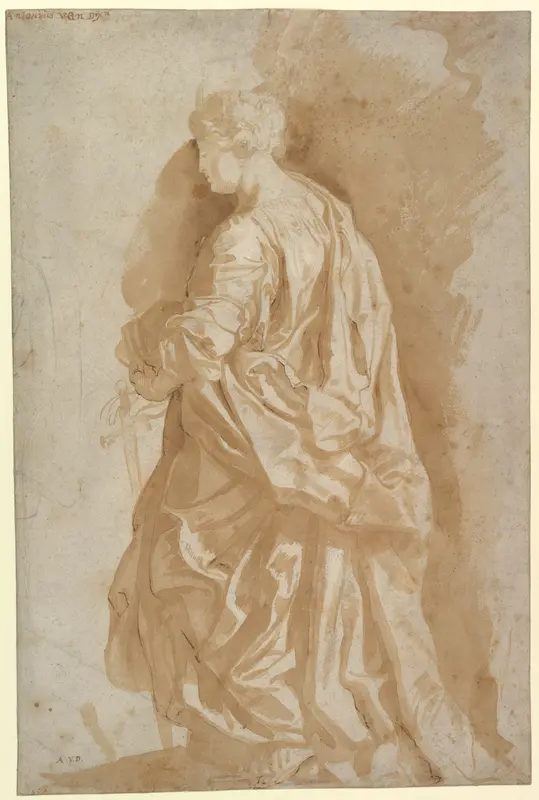 Study of a Standing Female Saint Wall Art by Peter Paul Rubens - High-Resolution Digital Print