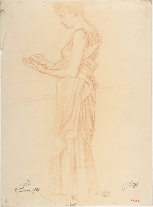 Study of a Woman Wall Art by Louis-Oscar Roty - High-Resolution Digital Print