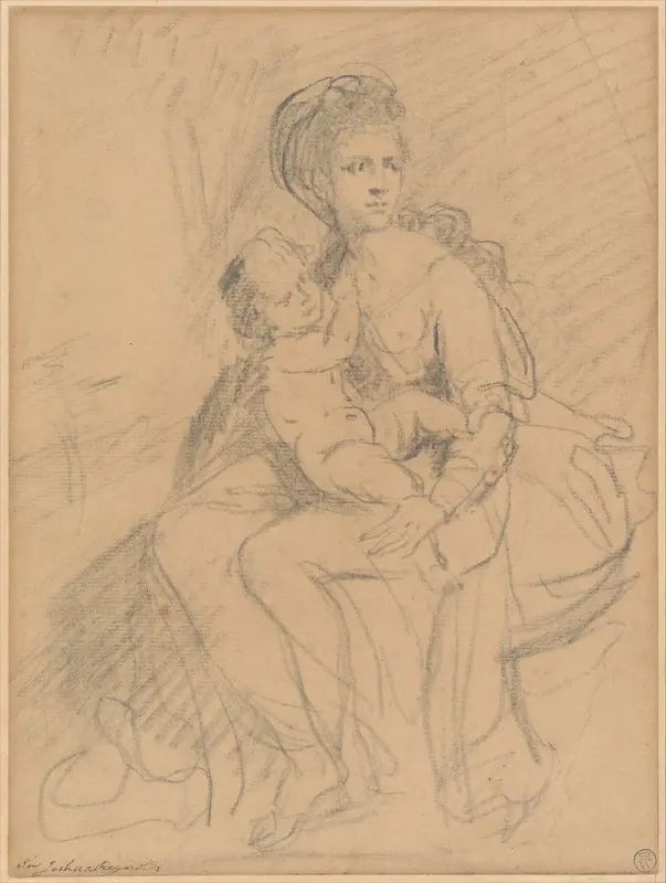 Study of a woman and child Wall Art by Sir Joshua Reynolds - High-Resolution Digital Print