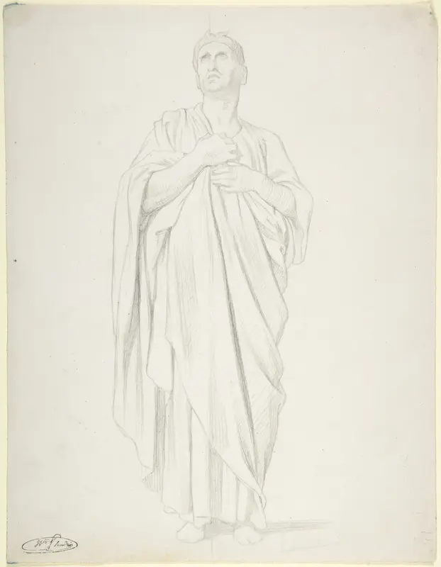 Study of an Apostle, for the painting of the Ascension in Saint-Germain-des-Pres, Paris (1839–1863) Wall Art by Hippolyte Flandrin - High-Resolution Digital Print