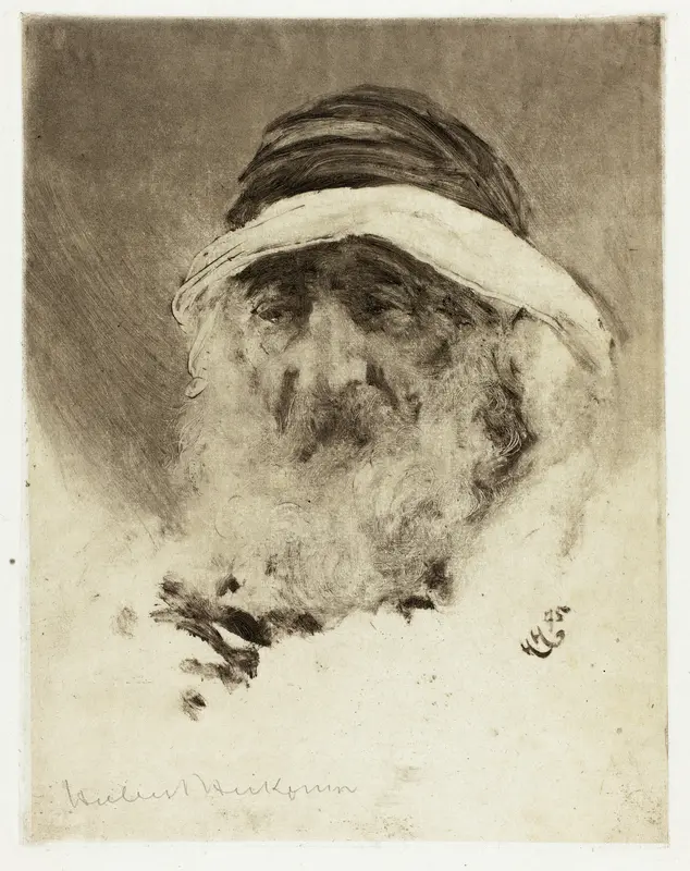 Study of an Arab Head Wall Art by Hubert von Herkomer - High-Resolution Digital Print