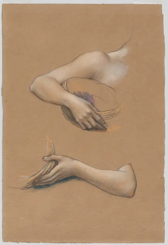 Study of Arms for "The Cadence of Autumn" Wall Art by Evelyn De Morgan - High-Resolution Digital Print