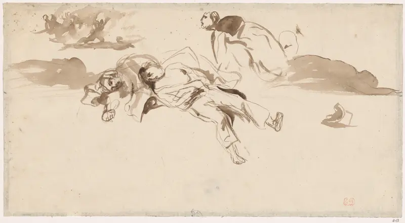 Study of Bodies "Liberty Leading the People" Wall Art by Eugène Delacroix - High-Resolution Digital Print