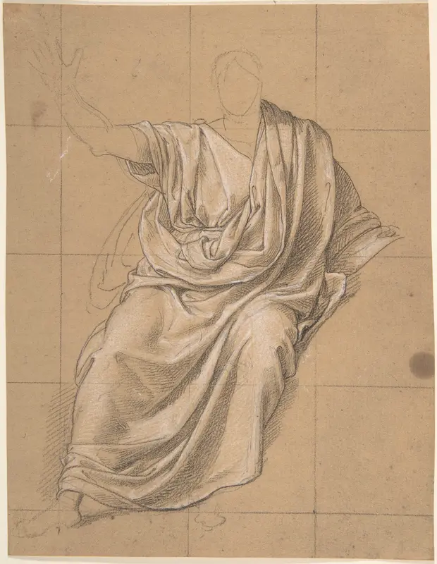 Study of Drapery Wall Art by Jean-Baptiste Joseph Wicar - High-Resolution Digital Print