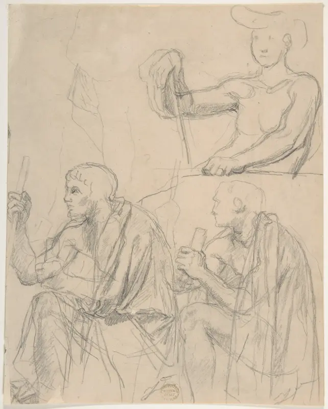 Study of Figures Wall Art by Jean Auguste Dominique Ingres - High-Resolution Digital Print