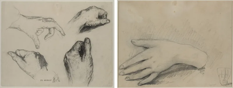 Study of Hands (recto); Study of a Woman's Hand (verso) Wall Art by Théodule Ribot - High-Resolution Digital Print