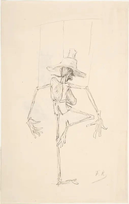 Study of Patin (recto); Sketch of an Open Book, "Compendium Maleficarum" (verso) Wall Art by Félicien Rops - High-Resolution Digital Print