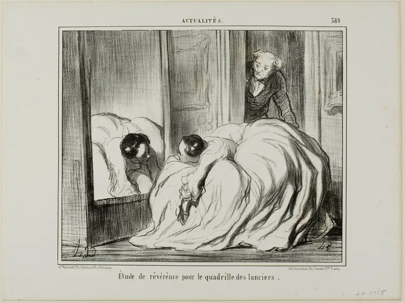 Study of Reverence for the Quadrille of the Lancers, plate 380 from Actualités