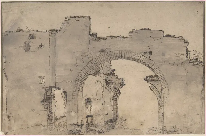 Study of Ruins Wall Art by Filippo Napoletano (Filippo Angeli) - High-Resolution Digital Print