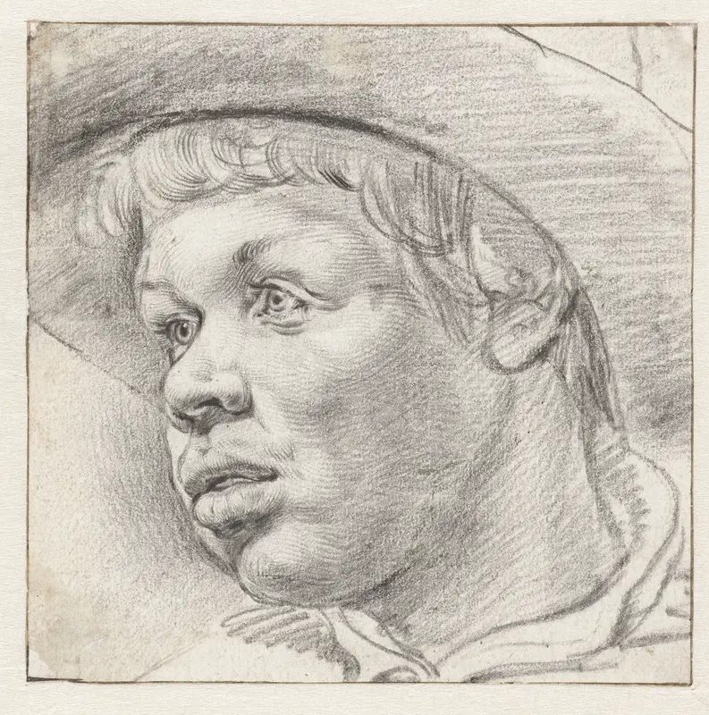 Study of the Head of a Boy, Facing Left Wall Art by Cornelis Visscher (II) - High-Resolution Digital Print
