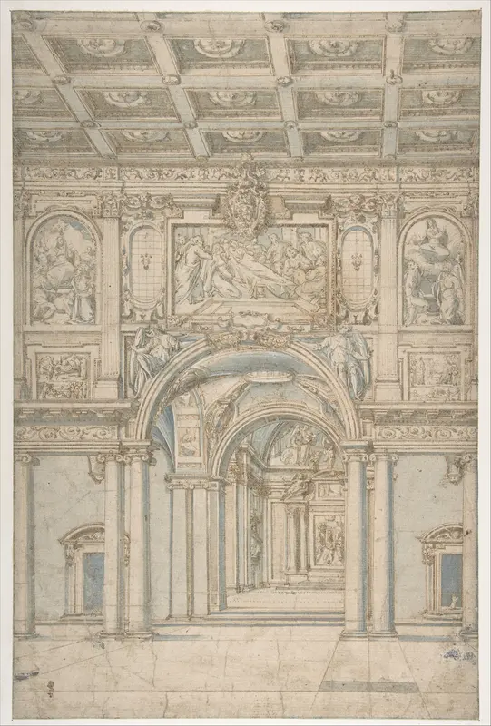 Study of the Interior of Santa Maria Maggiore in Rome Wall Art by Abbate Paolo de Angelis - High-Resolution Digital Print