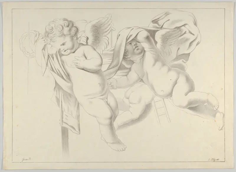 Study of three putti Wall Art by Ferdinand Piloty - High-Resolution Digital Print