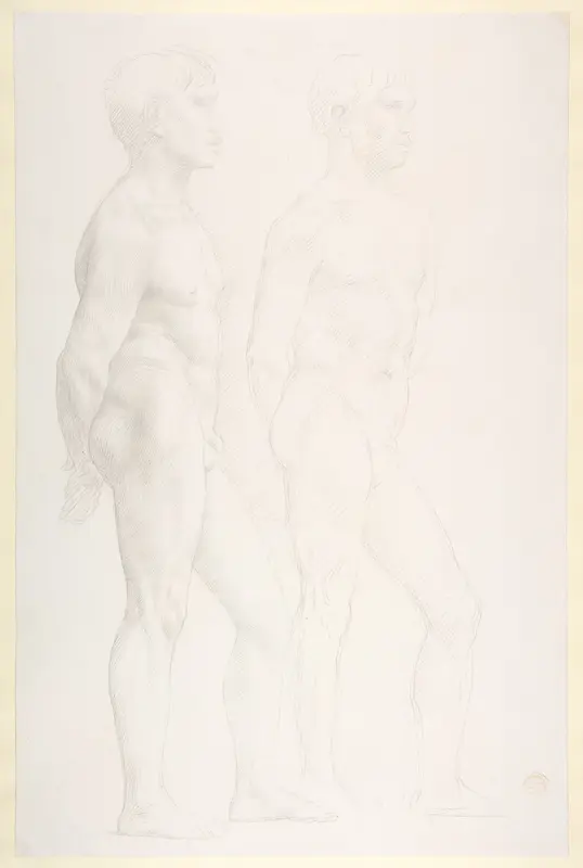 Study of Two Figures Wall Art by Alphonse Legros - High-Resolution Digital Print