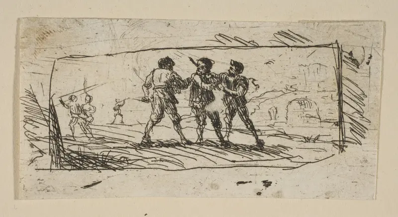 Study with Brigands (Lower Section) Wall Art by Claude Lorrain (Claude Gellée) - High-Resolution Digital Print