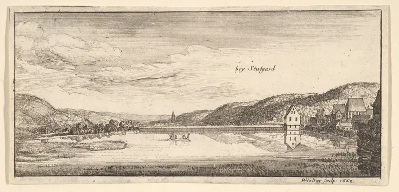 Stuttgart: The Lake, from "German Views" Wall Art by Wenceslaus Hollar - High-Resolution Digital Print