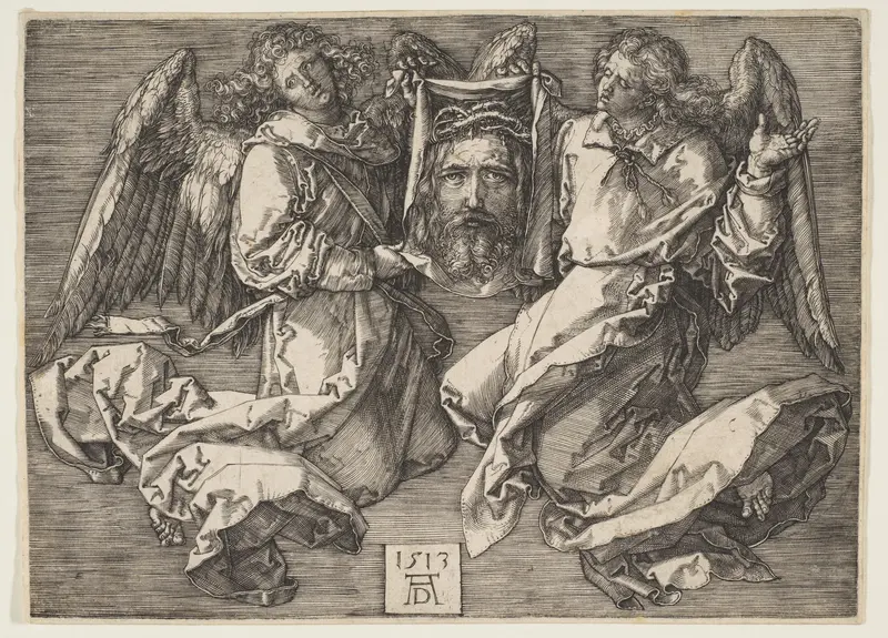 Sudarium Held by Two Angels Wall Art by Albrecht Dürer - High-Resolution Digital Print