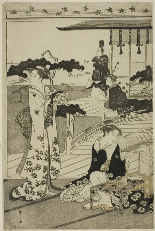 Suma, from the series "A Fashionable Parody of the Tale of Genji (Furyu yatsushi Genji)" Wall Art by Chôbunsai Eishi - High-Resolution Digital Print
