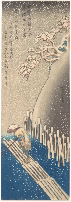 Sumida River in the Snow, from the series "Famous Places in Edo in the Four Seasons"