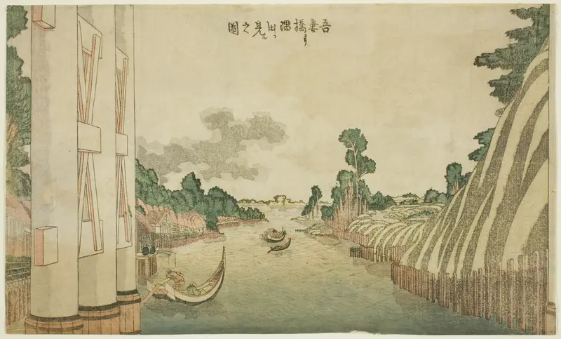 Sumida River seen from Azuma Bridge (Azumabashi yori Sumida wo miru no zu), from a group of Western-style landscapes