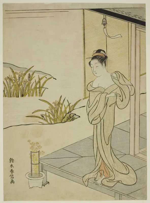 Summer, from the series "New Versions of Flowers of the Four Seasons (Shinpan furyu shiki no hana)" Wall Art by Suzuki Harunobu - High-Resolution Digital Print