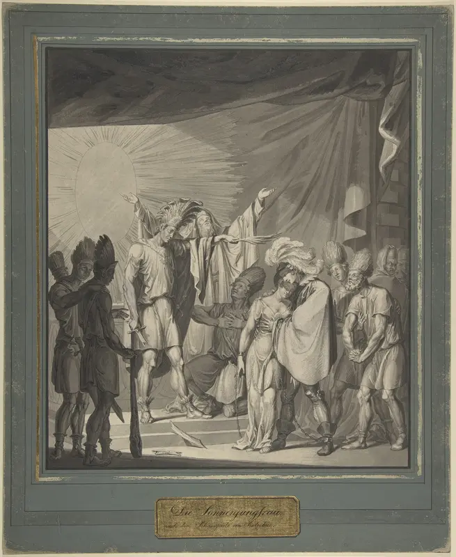 Sun King Anointing a Bound Couple, from August von Kotzebue's Die Sonnenjungfrau Wall Art by Franz von Hauslab the Younger - High-Resolution Digital Print
